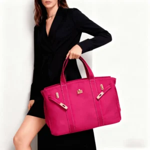 H001 Beach Canvas Luxury Designer Gold Buckle Tote Handbag Work Canvas Boatkin Tote Bag
