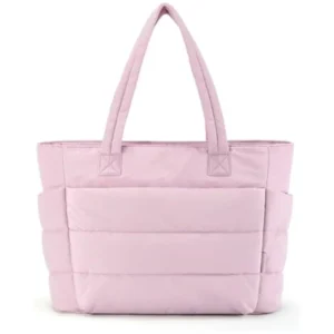 6551 Puffy Tote Bag Travel Shoulder Bag 15.6 inch Laptop Handbag Quilted Work Bag for Women