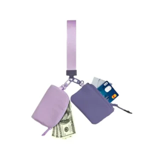 6535 Detachable Dual Pouch Wristlet Portable Coin Purse Small Wallets