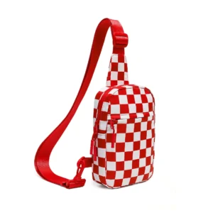 6534 Checkered Fanny Pack Chest Bag Purse