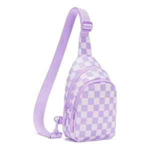 6533 Checkered Sling Bag for Women Small Pack Crossbody Chest Bag Fanny Packs Purses