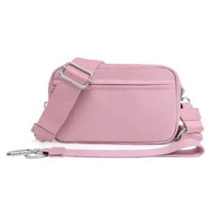 6537 Nylon Double Compartment Crossbody Sling Pack and Wristlet Bag