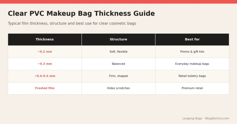 Clear PVC Makeup Bag Thickness Guide – Clear PVC Makeup Bag Manufacturer: Materials, Thickness and Custom Options
