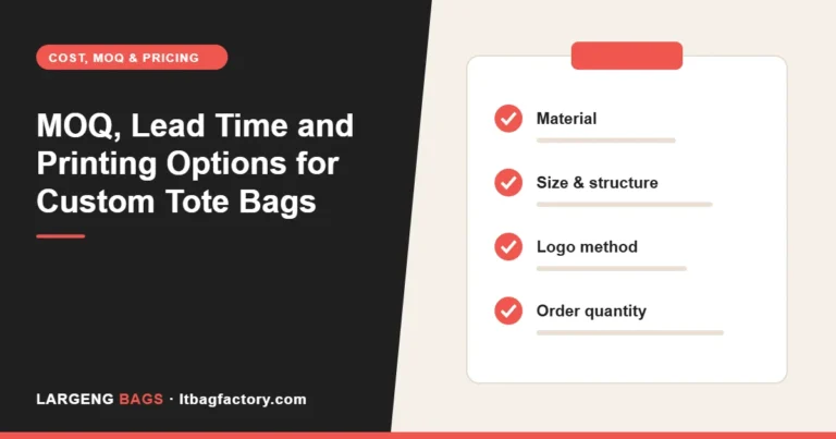 MOQ, Lead Time and Printing Options for Custom Tote Bags