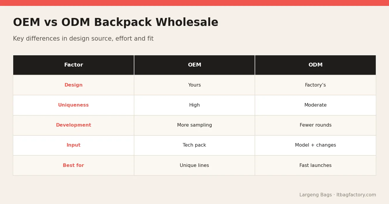 OEM vs ODM Backpack Wholesale – OEM vs ODM Backpack Wholesale: Which Route Fits Your Order