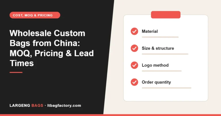 Wholesale Custom Bags from China: MOQ, Pricing & Lead Times (2026 Guide)